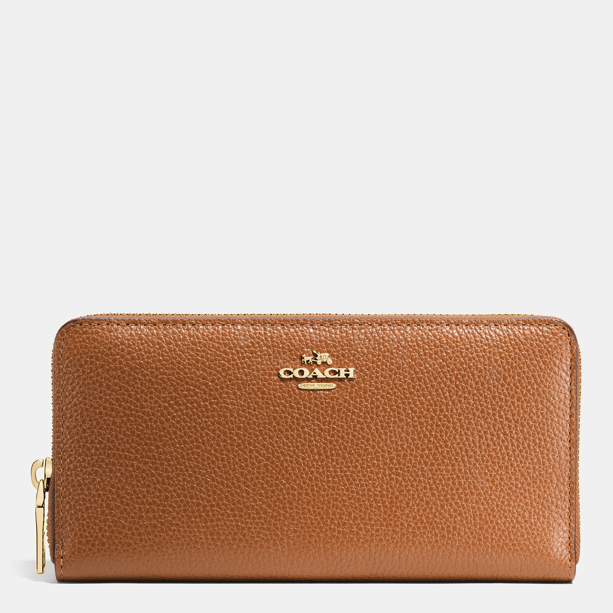 Lady Beloved Coach Accordion Zip Wallet In Pebble Leather | Coach Outlet Canada